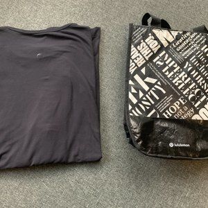 Lululemon Athletica Black Tops Loose Long Sleeve Shirt Super Soft + shopping bag